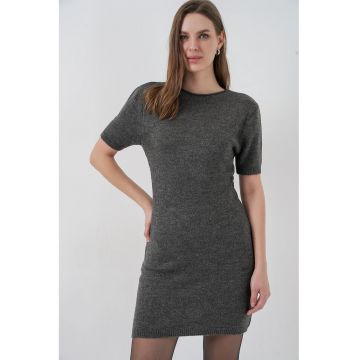 Rochie Mini Tricotata  Gri carbune - Tricot -