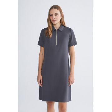 Rochie polo dreapta cu fenta cu fermoar