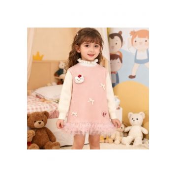 Rochie Roz Fetite Hello Kitti