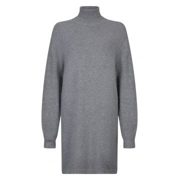 Rochie scurta cu guler inalt si strasuri