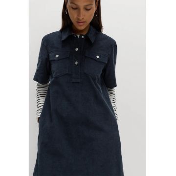 Rochie scurta din reiat cu buzunare