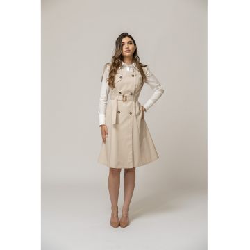 Rochie-trenci fara maneci cu cordon in talie Carol