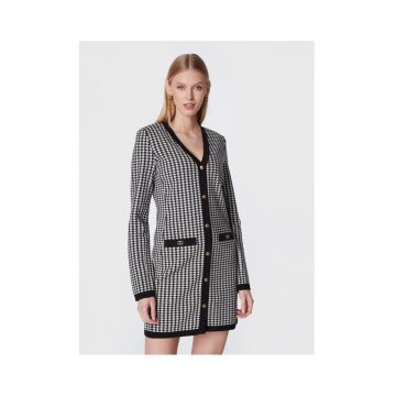 Rochie tricotata -  alb-negru