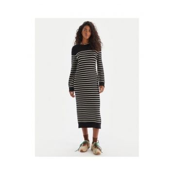 Rochie tricotata de dama -  neagra - 52% viscoza - 28% poliester - 20% nailon