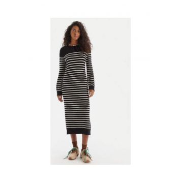 Rochie tricotata de dama -  neagra - 52% viscoza - 28% poliester - 20% nailon