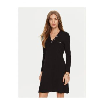 Rochie tricotata de dama  negru - fabricata din material de calitate -