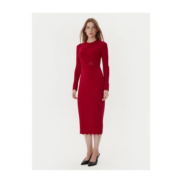 Rochie tricotata de dama  rosu