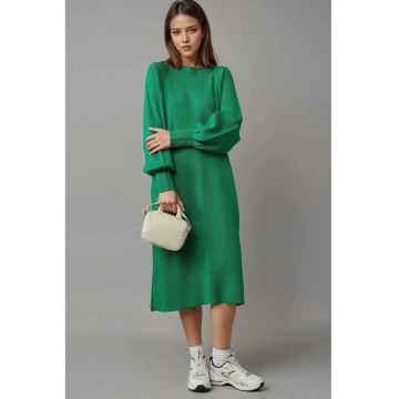 Rochie tricotata -  lunga - verde - tricot -