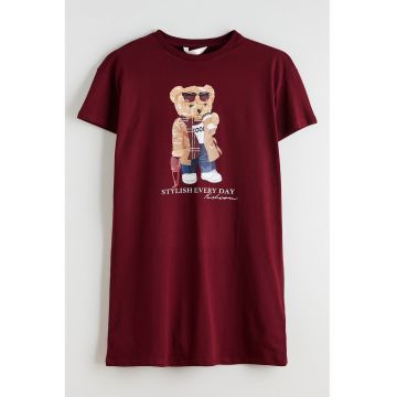 Rochie-tricou cu imprimeu urs