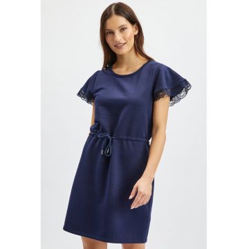 Rochie uni cu maneci scurte