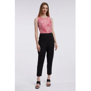 Salopeta cu fermoar pe partea din spate si imprimeu