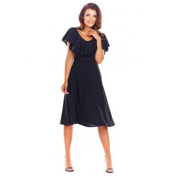 Midi Rochie Maneca scurta - Evazat A304