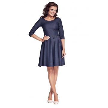Rochie A076 -  Poliester/Viscoza - Bleumarin