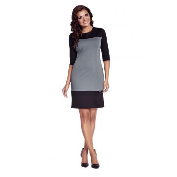 Rochie A078 -  Poliester/Elastan - Negru/Albastru