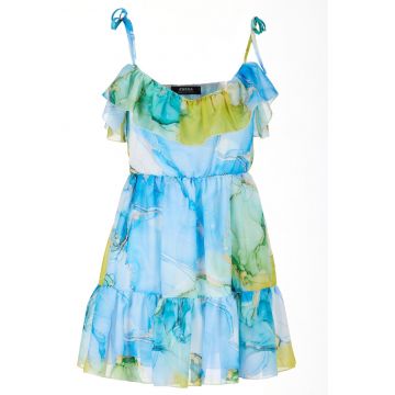 Rochie A503 -  Poliester - Albastru/Verde