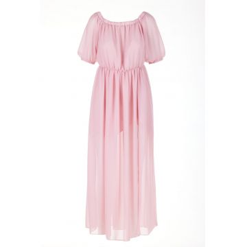 Rochie A515 -  Poliester - Roz pudrat