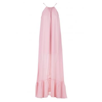 Rochie A516 -  Poliester - Roz pudrat