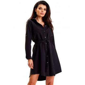 Rochie A568 -  Poliester - Negru