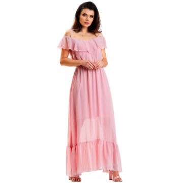 Rochie A573 -  Poliester - Roz