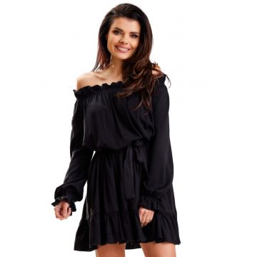 Rochie A578 -  Viscoza/Poliester - Negru