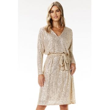 Rochie  A690 - bej - poliester-elastan