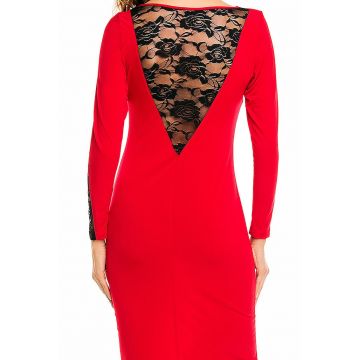 Rochie dama -  Poliester - Rosu - A128