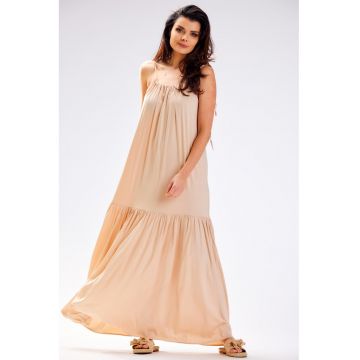 Rochie dama -  Viscoza - A582 - Bej