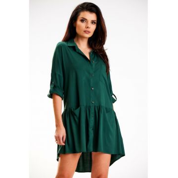 Rochie dama -  Viscoza - A584 - Verde sticla -