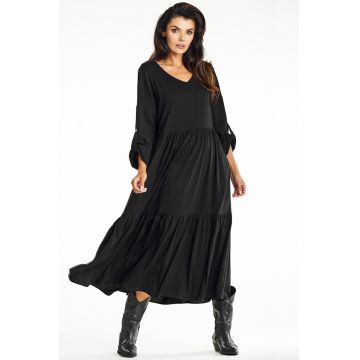 Rochie dama  viscoza - A669 - Neagra -
