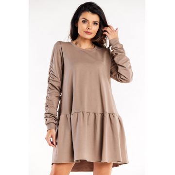 Rochie de bumbac cu volan