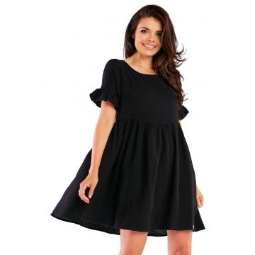 Rochie M260 -  Bumbac/Lycra - Negru