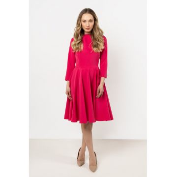 Rochie midi evazata -  poliester-elastan