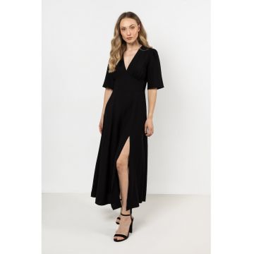 Rochie midi  neagra - raion/nailon