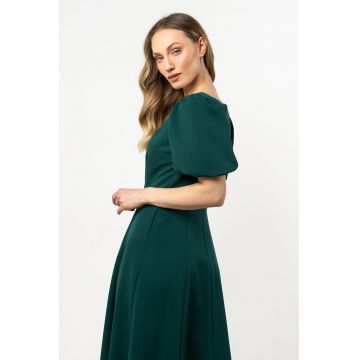 Rochie midi  verde sticla - poliester-elastan
