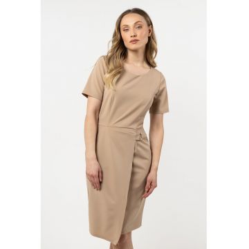 Rochie mini creion  bej - poliester-elastan