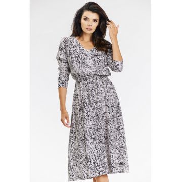 Rochie Rochie dama  poliester - A666 - Alb/Negru-