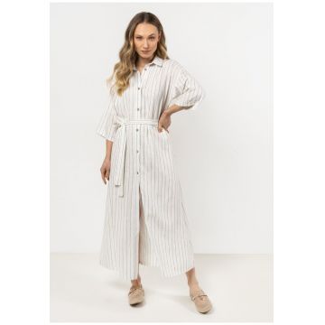 Rochie tip camasa  A730  - eleganta - in/viscoza - alb