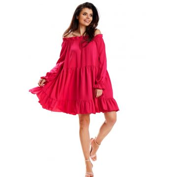 Scurta Rochie Maneca lunga - Pe umeri A578