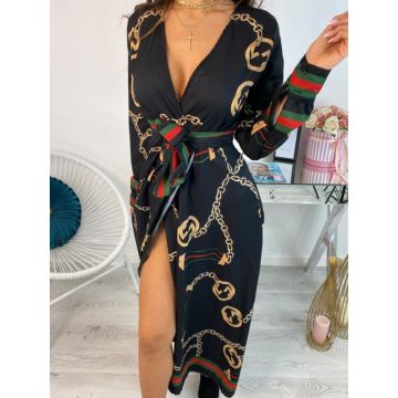 ROCHIE ELEGANTA CU IMPRIMEU LANT LAYLANI neagra ROCHIE ELEGANTA CU IMPRIMEU LANT LAYLANI neagra