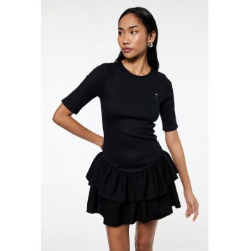 Rochie cu model 2 in 1 i si garnituri cu volane