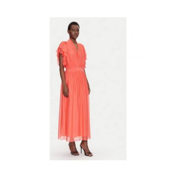 Rochie de vara Dama -  coral - 70% viscoza - 30% matase -