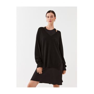 Rochie de zi pentru femei  negru -