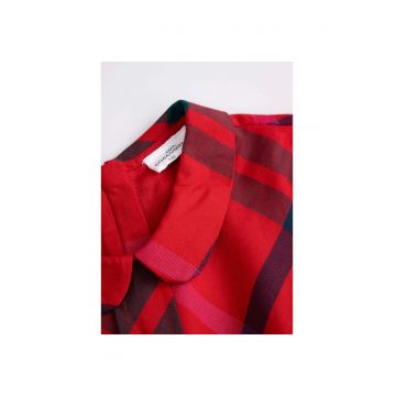 Rochie evazata cu imprimeu in carouri