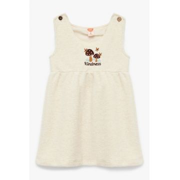 Rochie fara maneci cu broderie