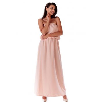 Rochie maxi dama -  Elizabeth - roz pudra