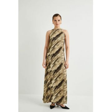 Rochie maxi halter - Maro/Maro camel