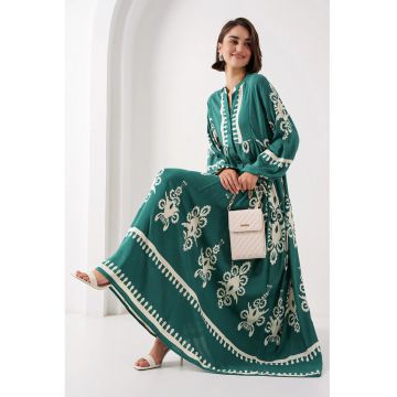 Rochie maxi HiCCUP BDART - captusita - textil - verde