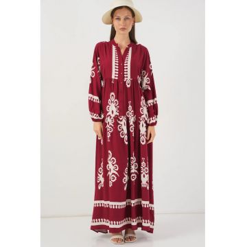 Rochie maxi - HiCCUP BDART - inchidere cu nasturi - textil - mauve