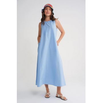 Rochie Maxi -  Relaxed Fit - Albastru deschis - Textil