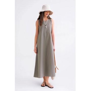 Rochie Maxi -  Relaxed Fit - Gri - Textil